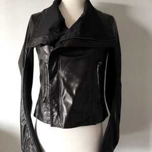 June Leather Jacket XS. Asymmetrical biker style.